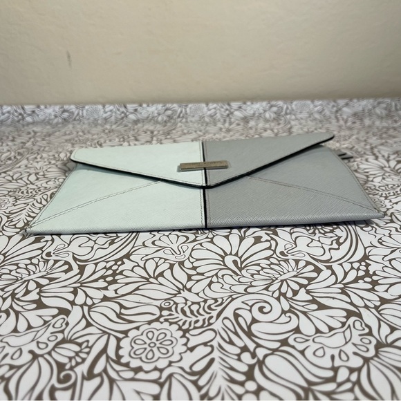 Henri Bendel New York bicolor leather envelope fold over snap clutch - Picture 5 of 10